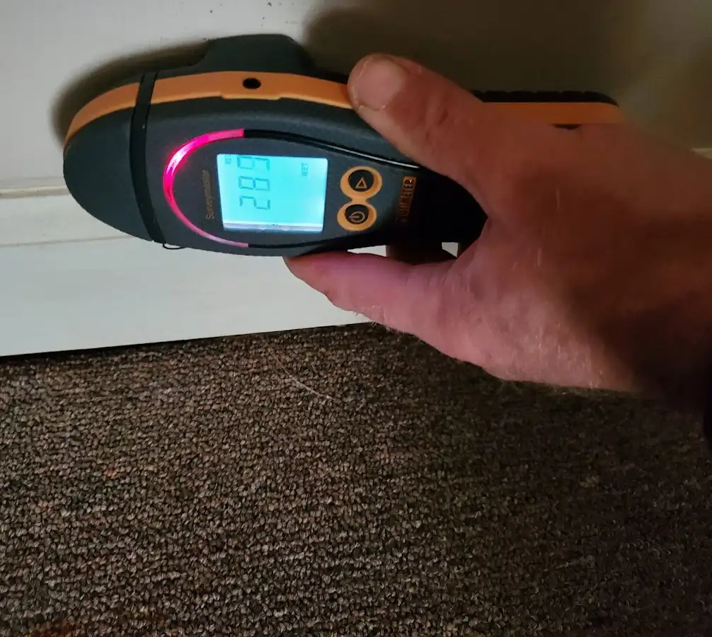 Moisture detection at baseboard during Storm Damage Restoration in Ellensburg